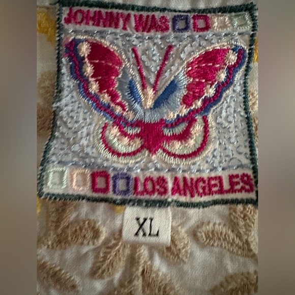 johnny was linen embroidered top xl - Picture 2 of 5